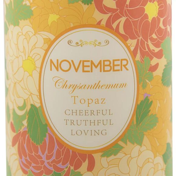 November Birth Month Battery Operated Flameless Pillar Candle 4" x 3" - Picture 3 of 7